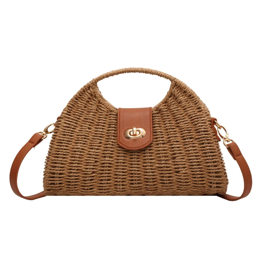 sac tendance en paille marron