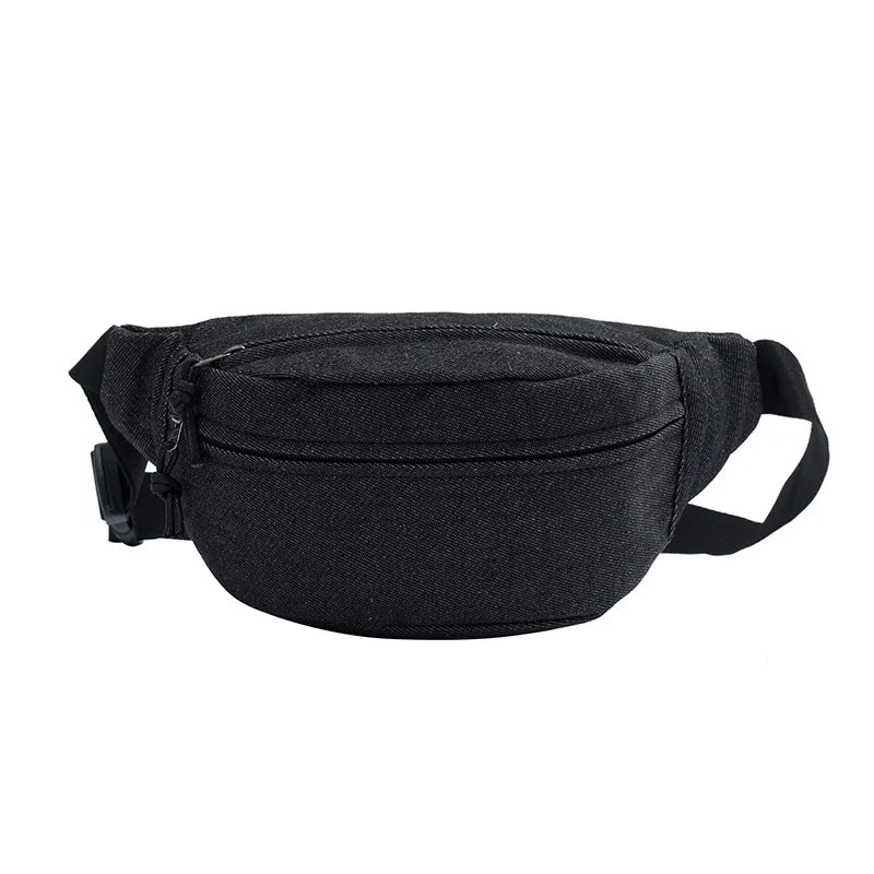 sac banane jean noir brut