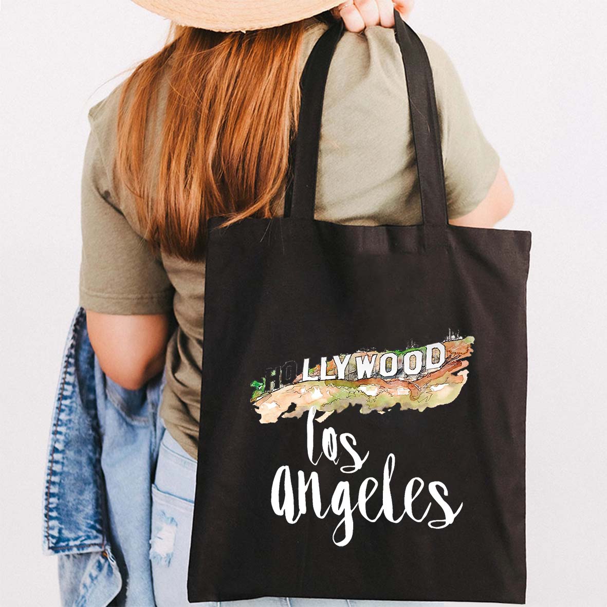 los angeles tote bag noir