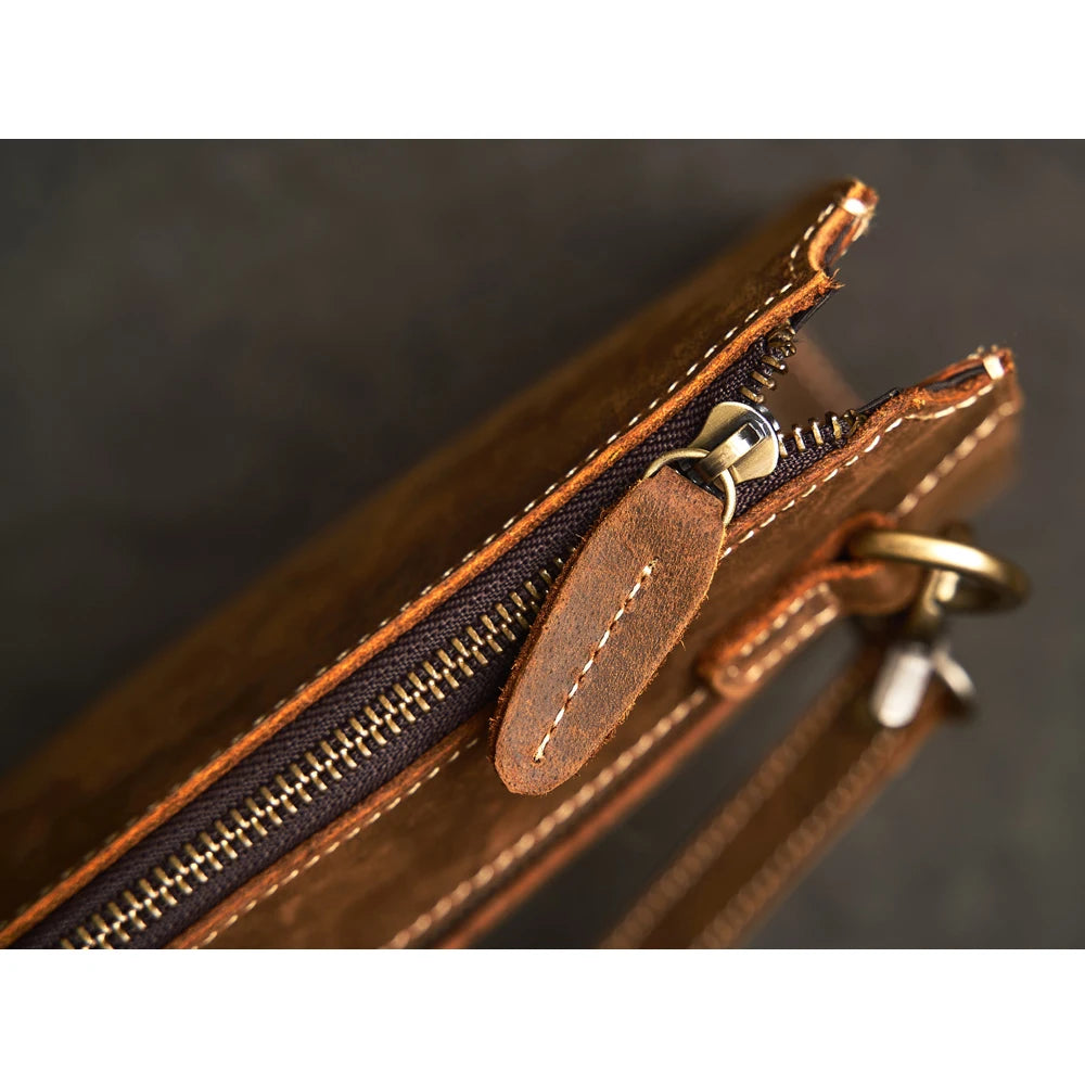 pochette cuir homme luxe zippée