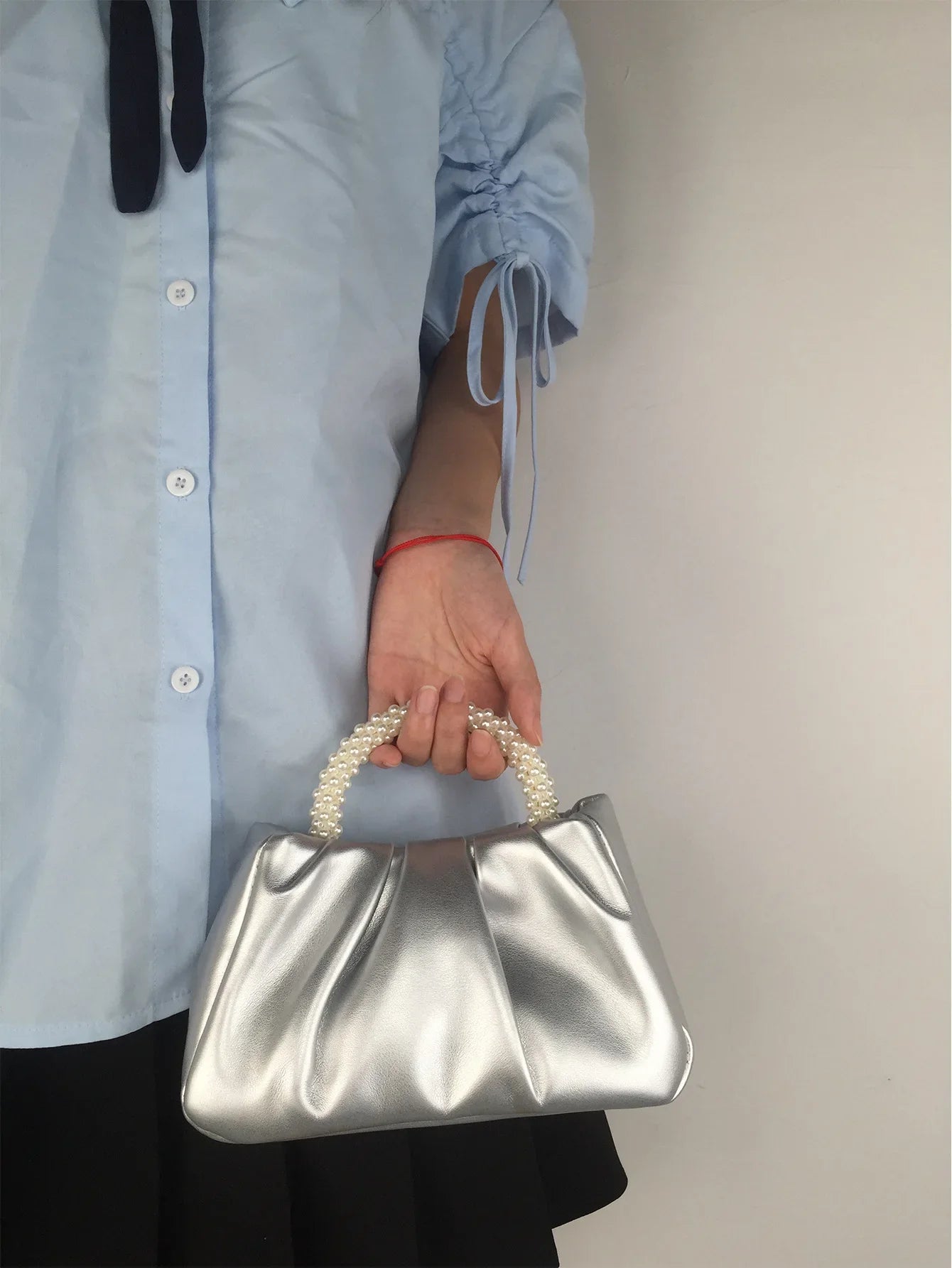 petit sac pour mariage argente en similicuir