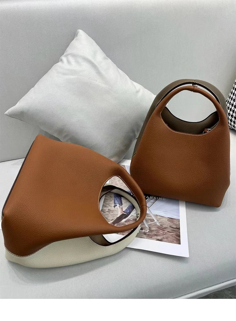sac a main femme cuir luxe beige et marron