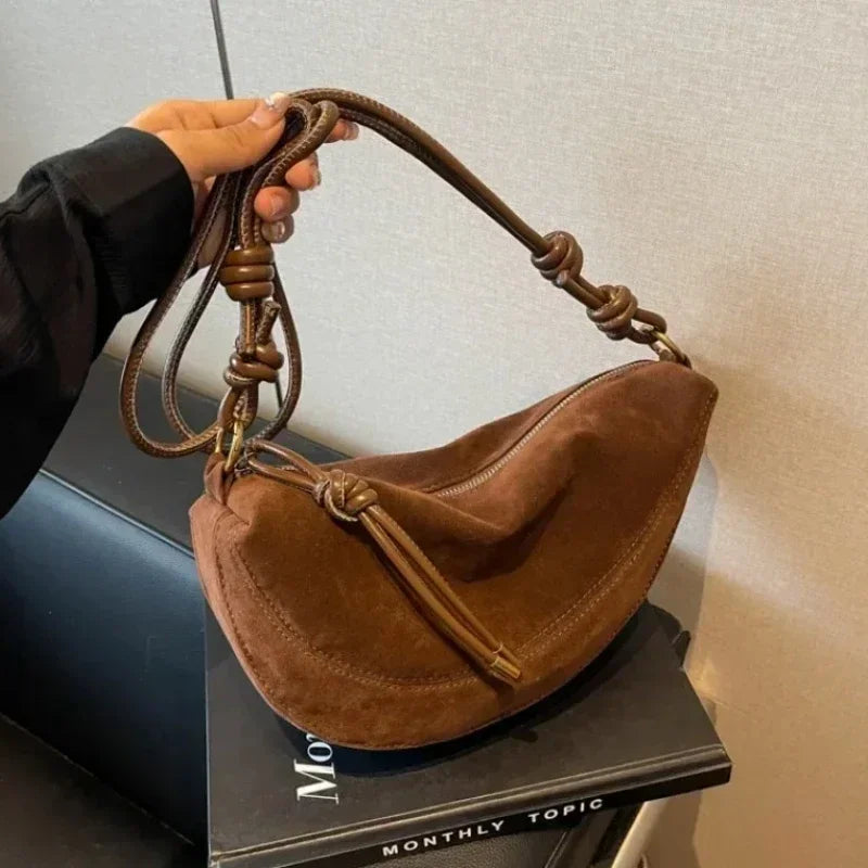 sac banane camel en daim