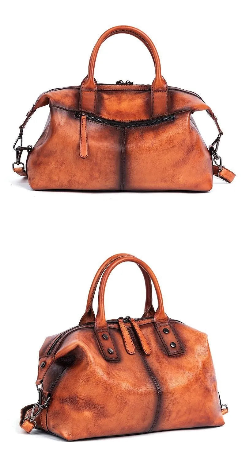 grand sac a main bowling de couleur camel