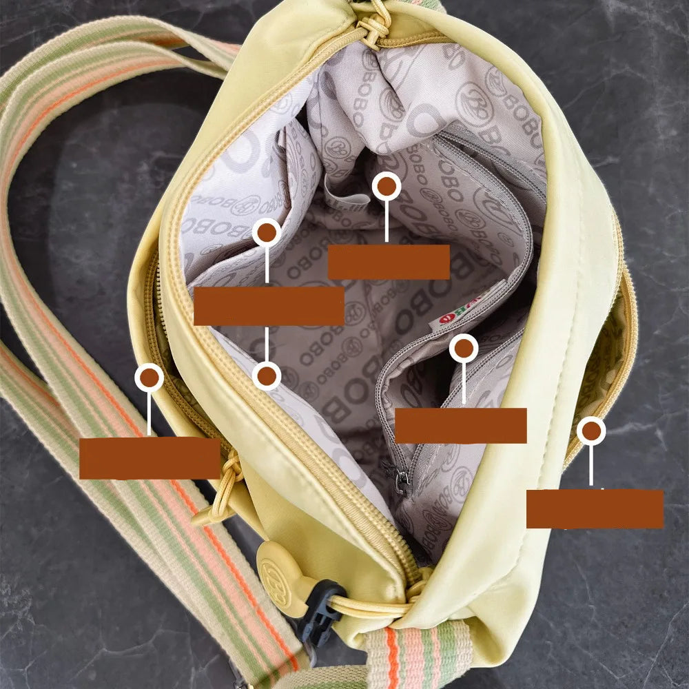 intérieur du sac banane de voyage