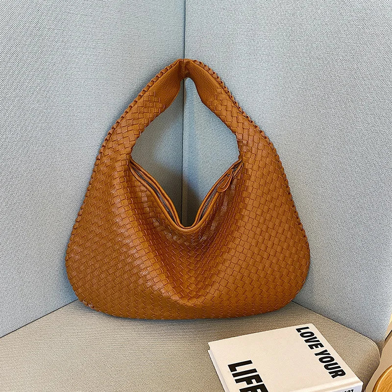 sac tressé camel