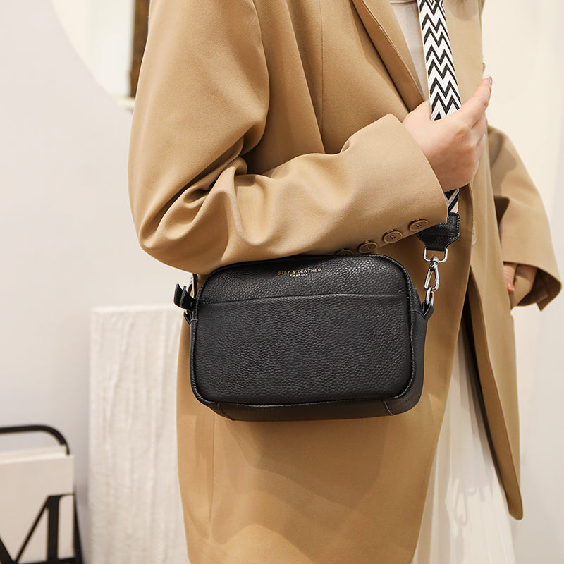 sac bandouliere noir cuir classe