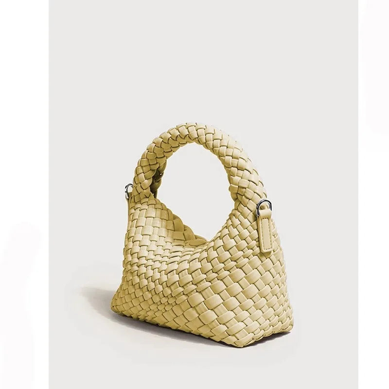 petit sac bandouliere tressé jaune pale