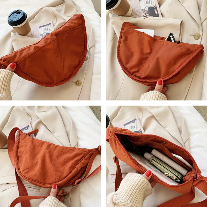 details du sac banane bandouliere femme en nylon