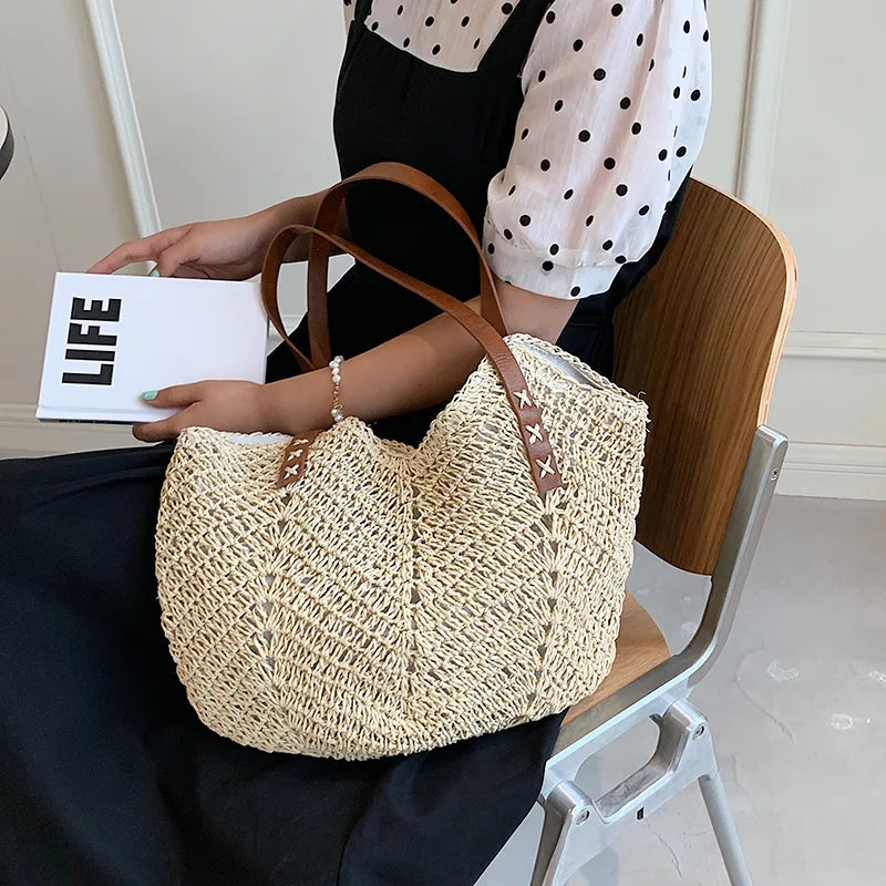 sac a main en paille tissé
