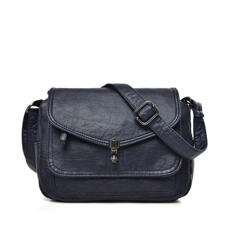 sac a main femme besace cuir bleu nuit