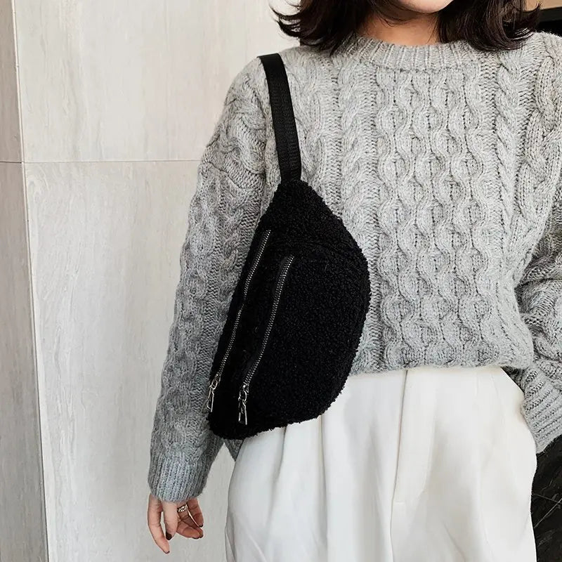 sac banane moumoute femme peluche