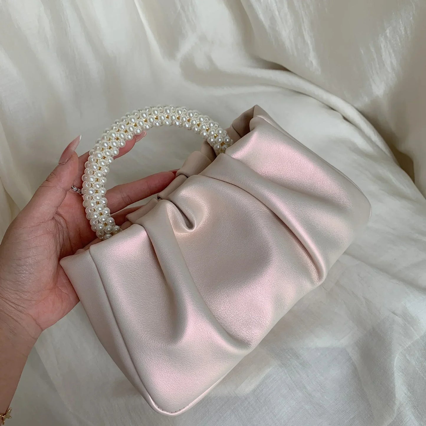 petit sac pour mariage rose poudre