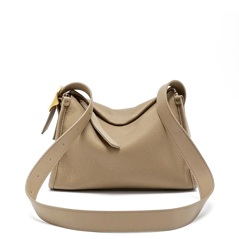 besace en cuir graine beige