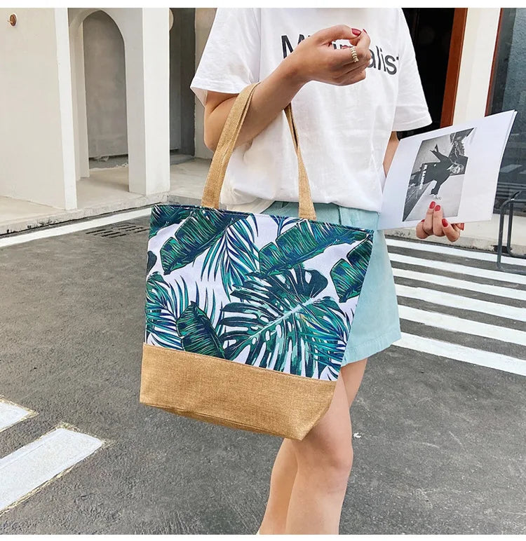 sac cabas de plage en canvas