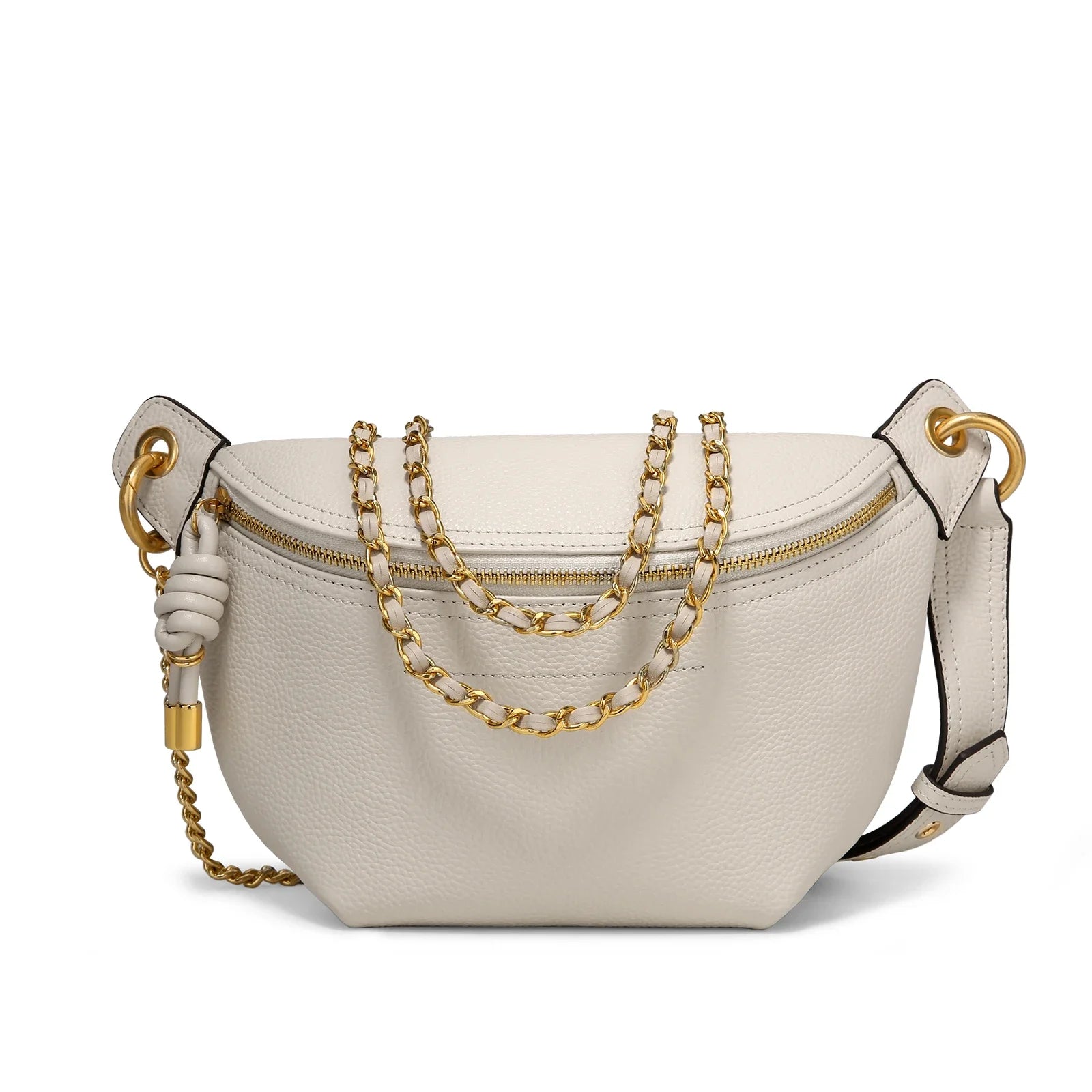 49073307976019sac banane en cuir femme blanc