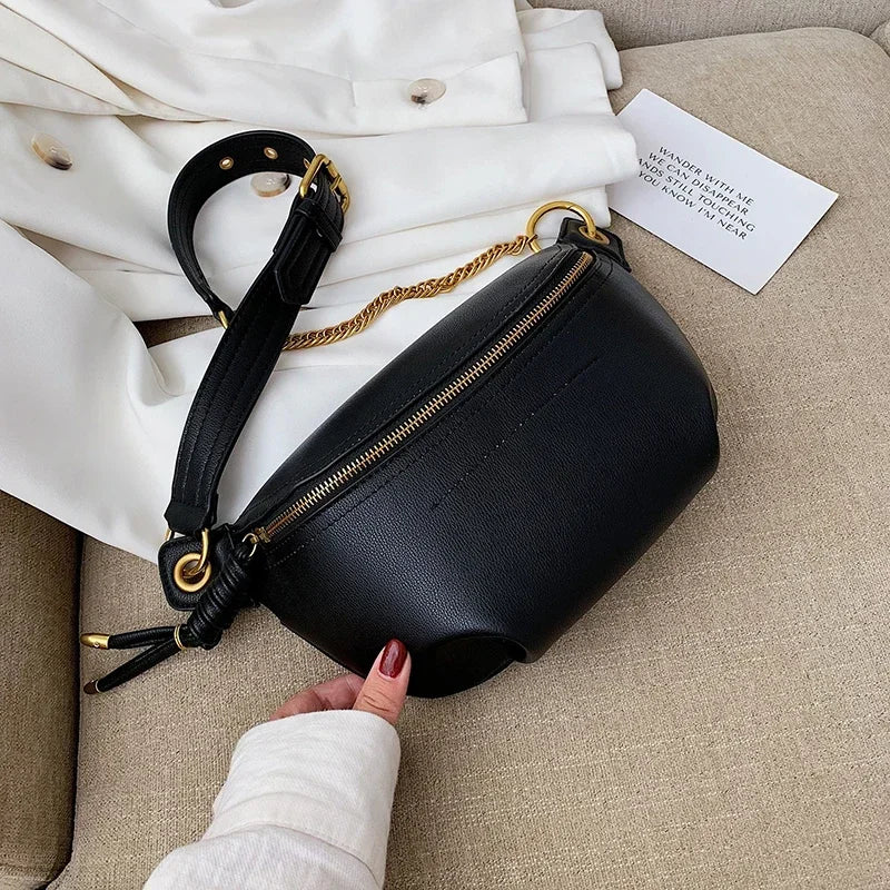 sac banane en cuir fendu tendance