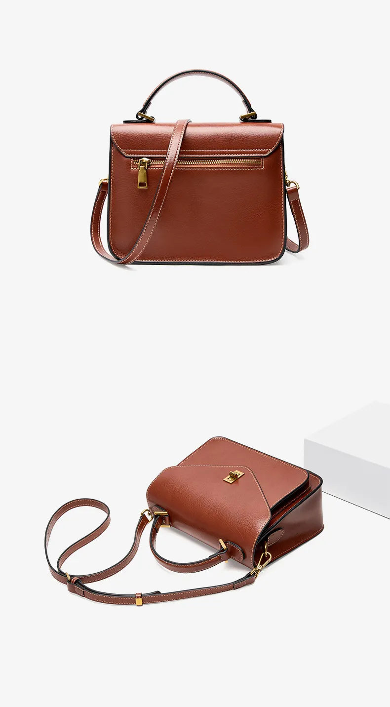 détail du sac bandouliere marron
