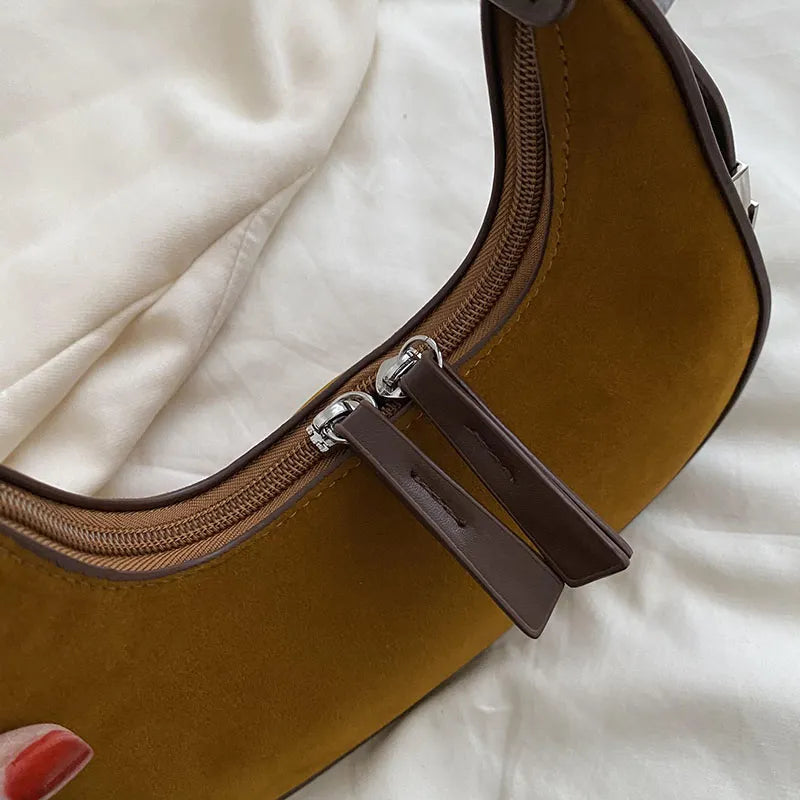 sac a main cuir et daim fermeture eclair