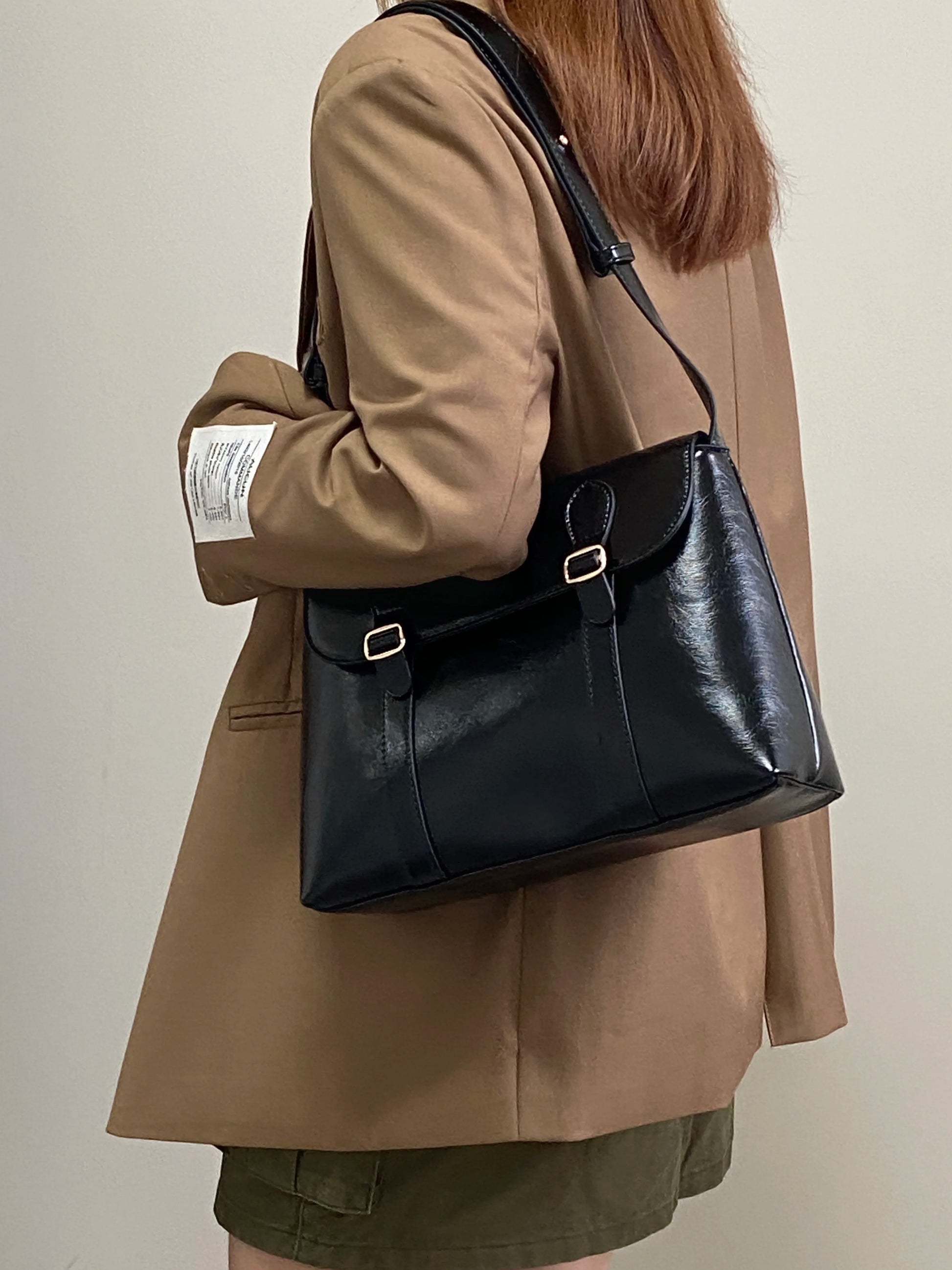 sac porté épaule et bandoulière spacieux noir