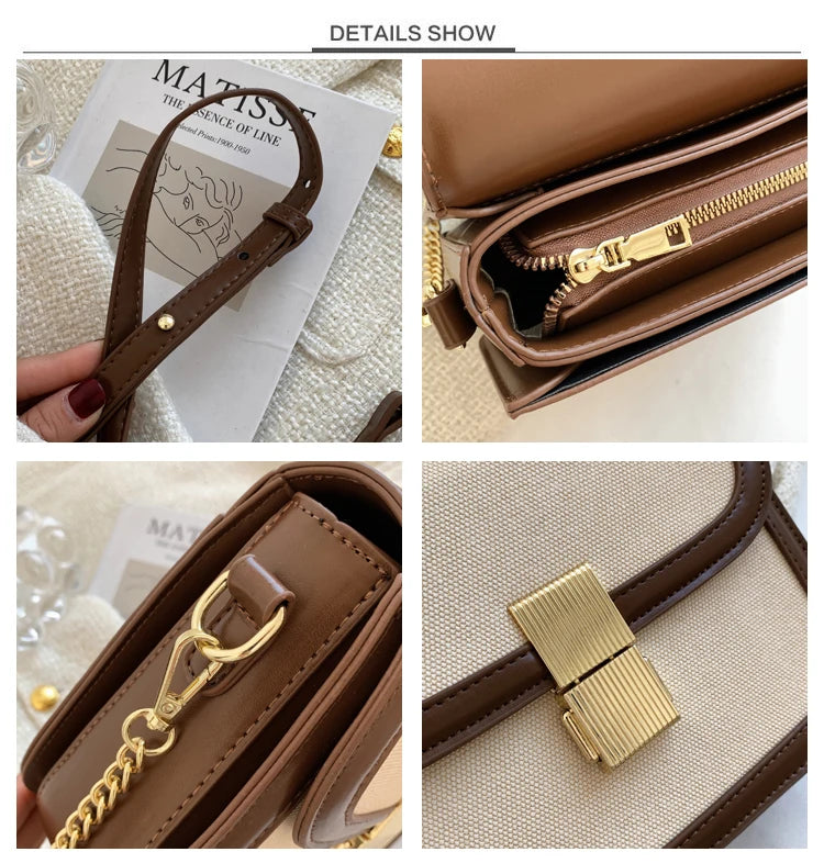 details dores du sac bandouliere toile et cuir