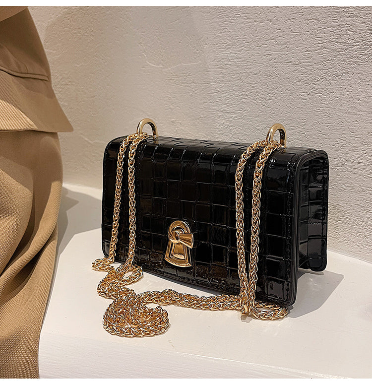 sac effet croco bandoulière chaîne tendance