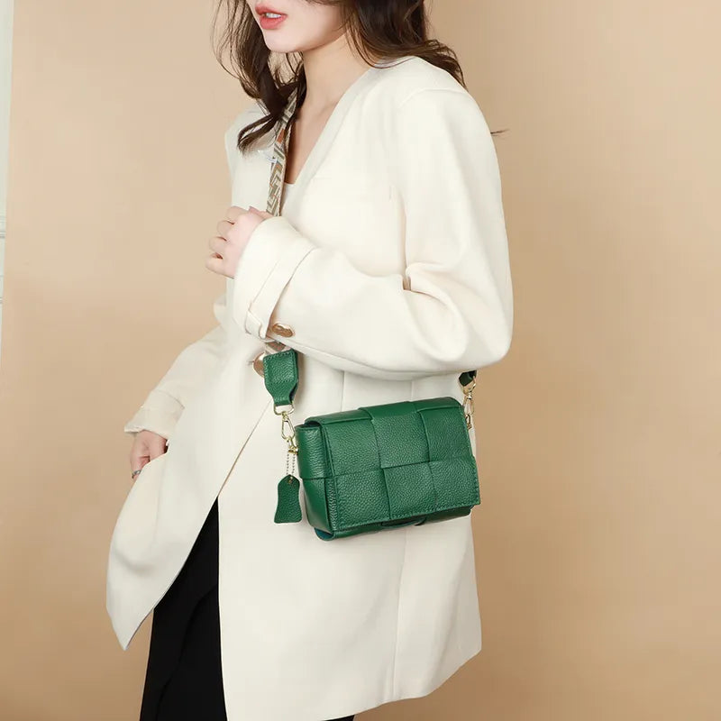 sac bandouliere cuir vert porte croise
