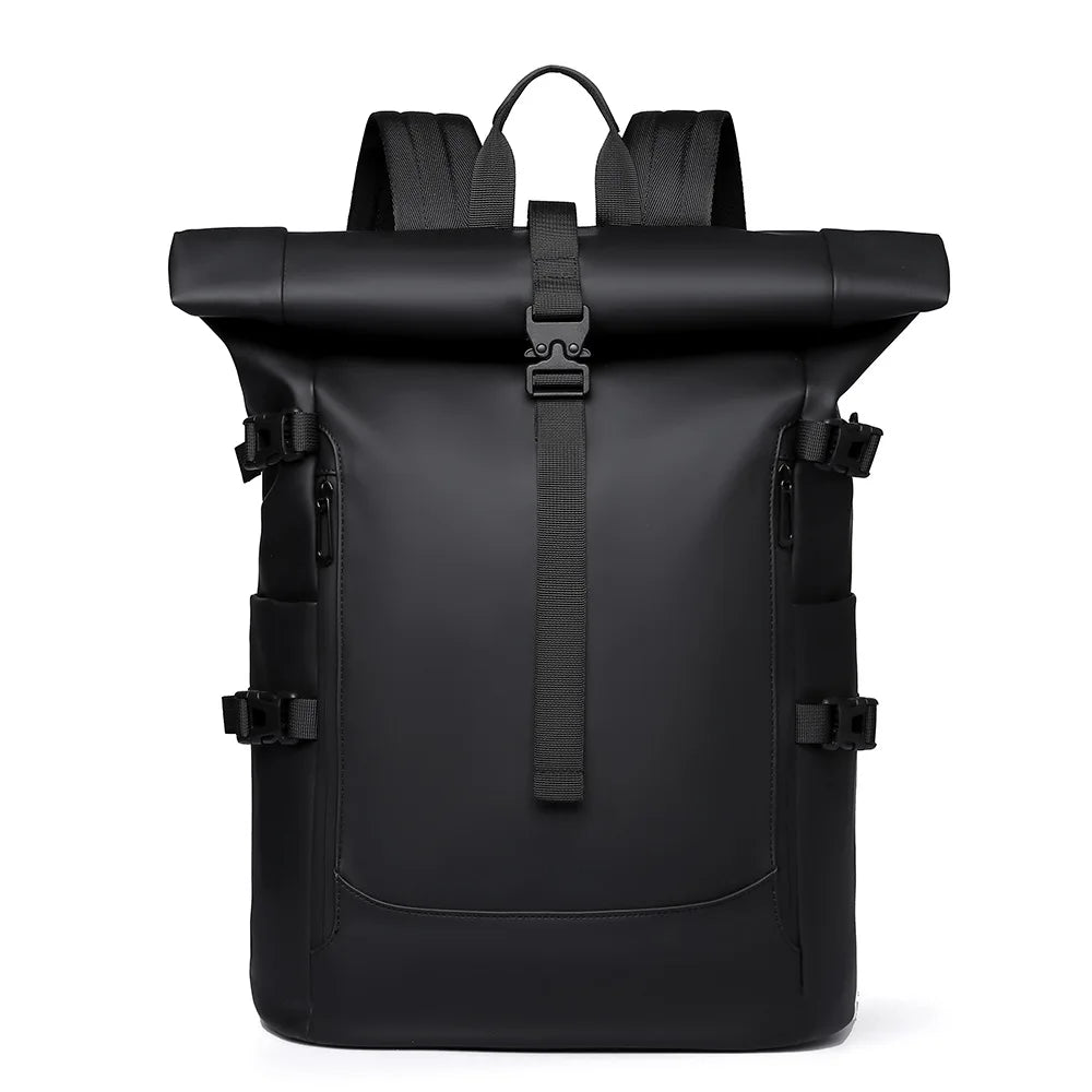 sac a dos roll top impermeable voyage noir