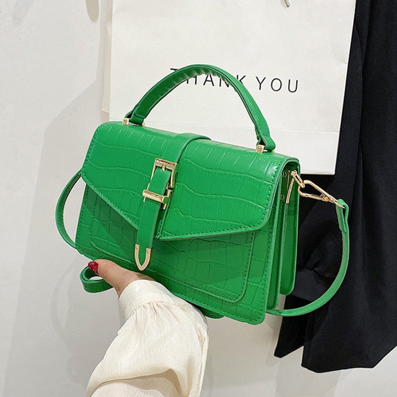 sac a main simili cuir vert fluo