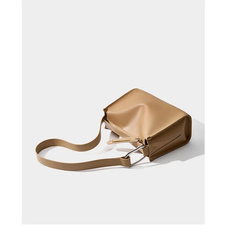 sac bandouliere cuir camel avec fermeture eclair