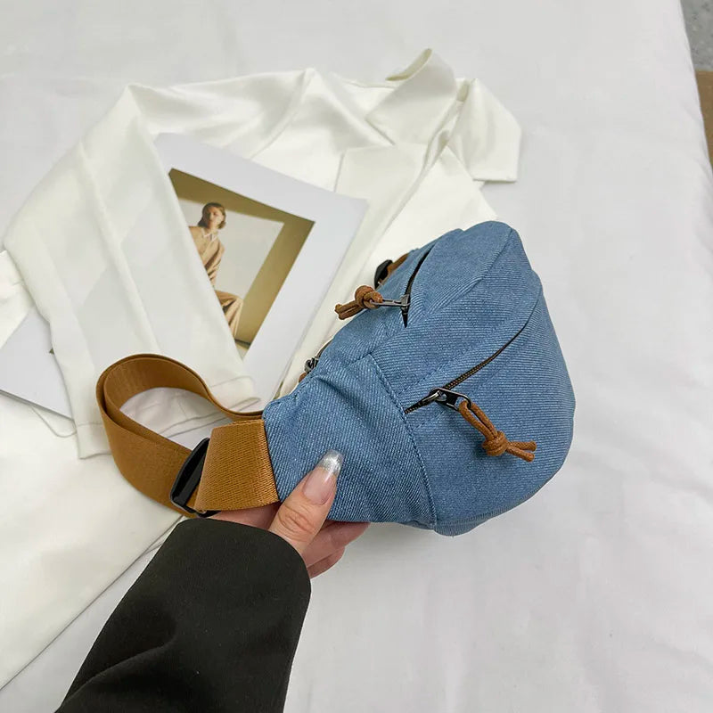 sac banane denim bleu