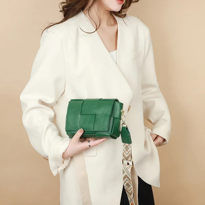 sac bandouliere cuir vert petit format