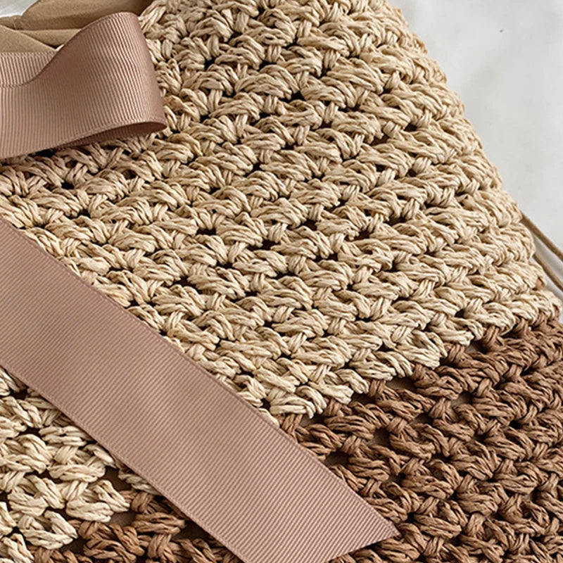 details tressé du sac a main femme en paille