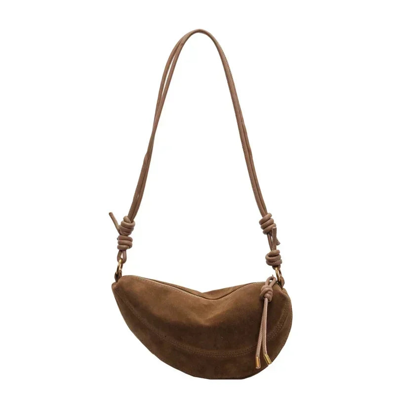 sac banane en daim marron clair