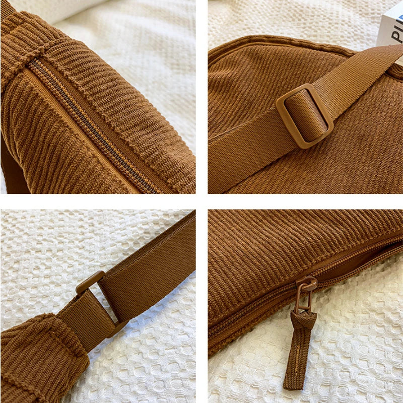 details sac banane tendance en velours