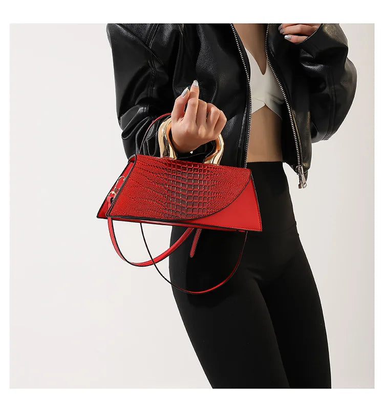 sac bandoulière effet croco tendance