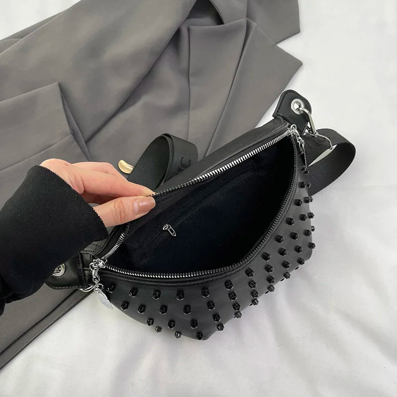 intérieur du sac banane femme noir