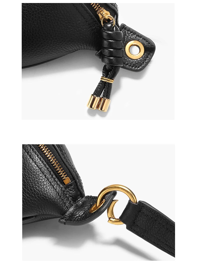 details sangles du sac banane cuir