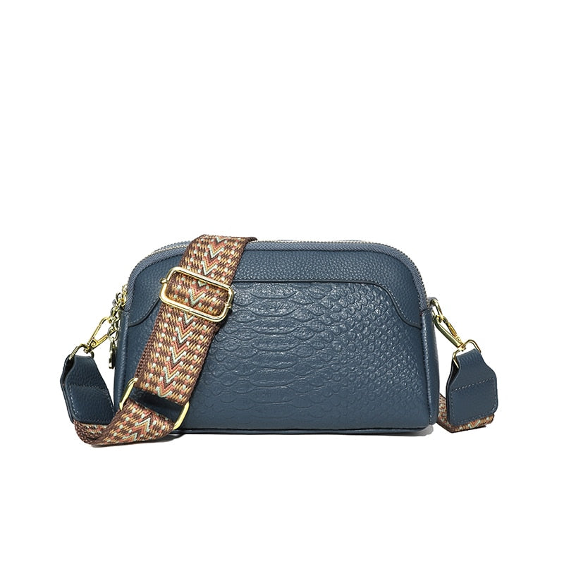 sac bandouliere croco bleu