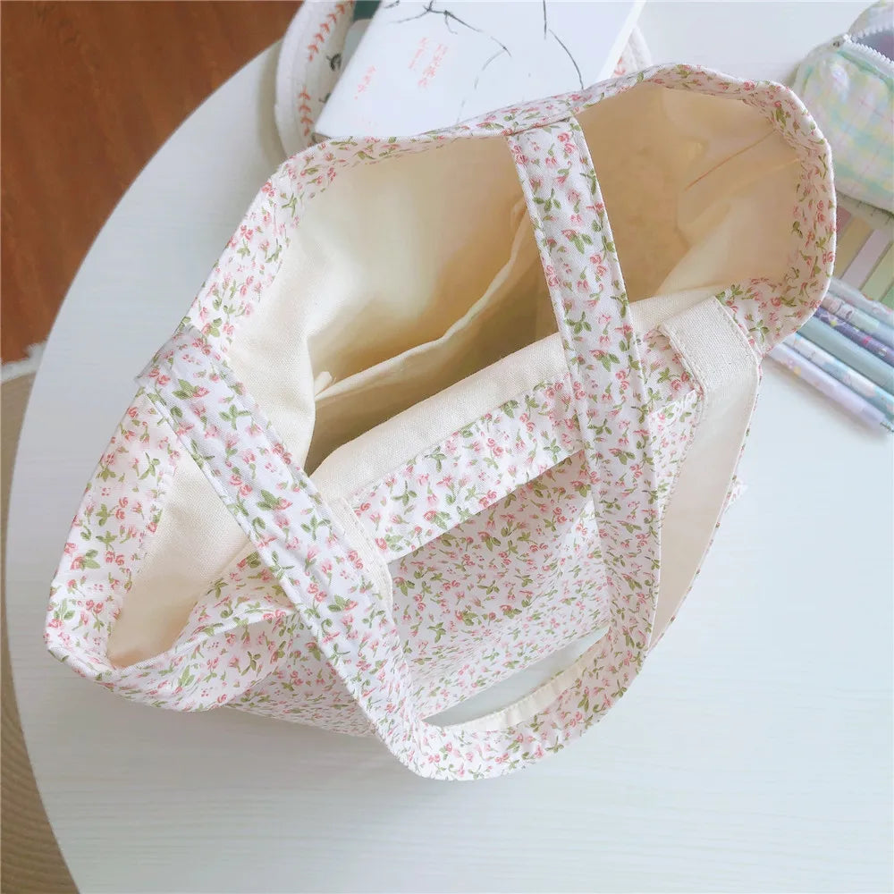 intérieur du tote bag fleurs