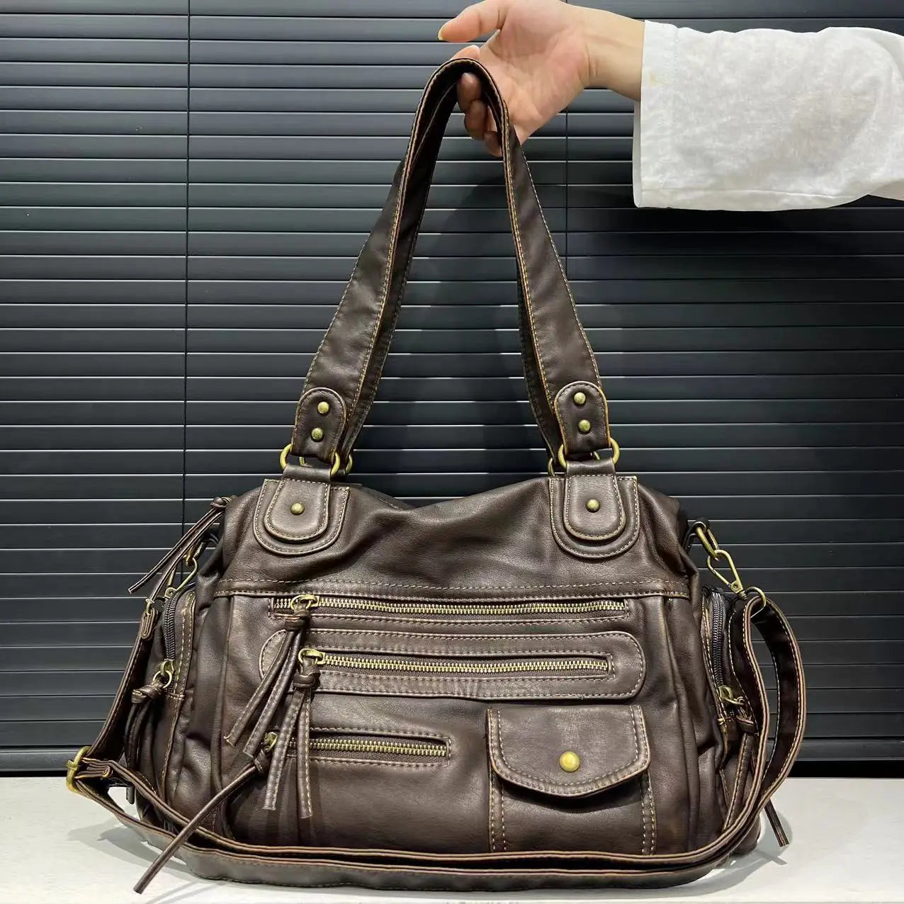 grand sac cabas marron