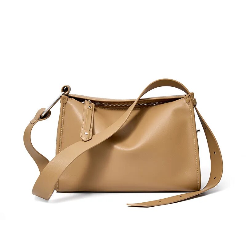 sac bandouliere en cuir véritable camel