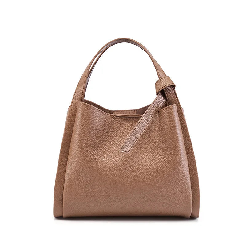 sac a main luxe marron forme seau