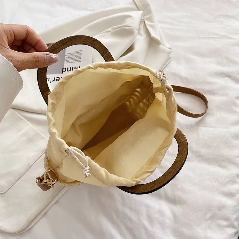 interieur du sac bandouliere raphia