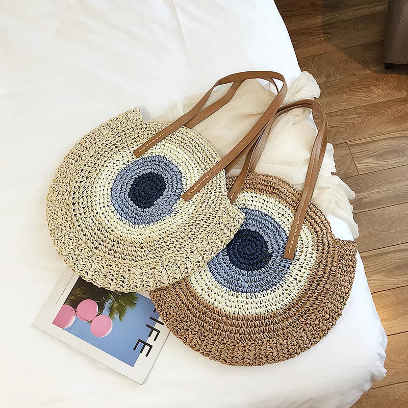sac de plage tendance en paille
