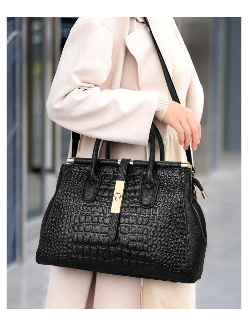 sac à main élégant croco