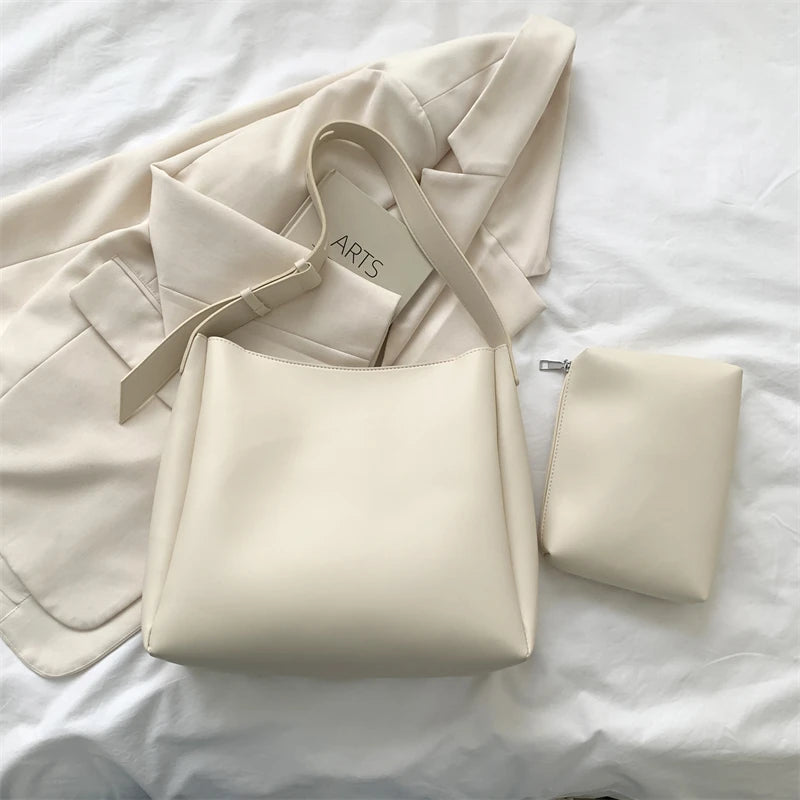 sac porté épaule blanc en similicuir