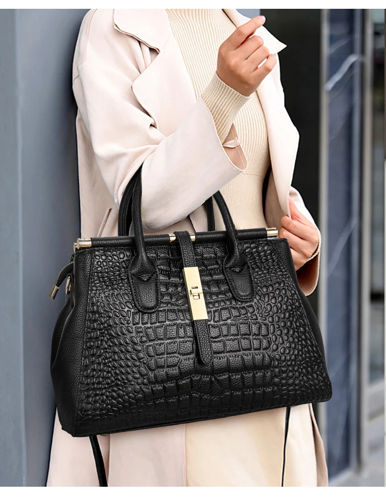 sac à main croco noir