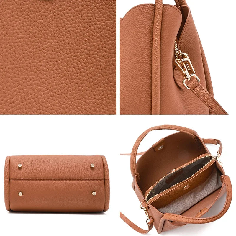 details du sac a main bandouliere cuir tendance