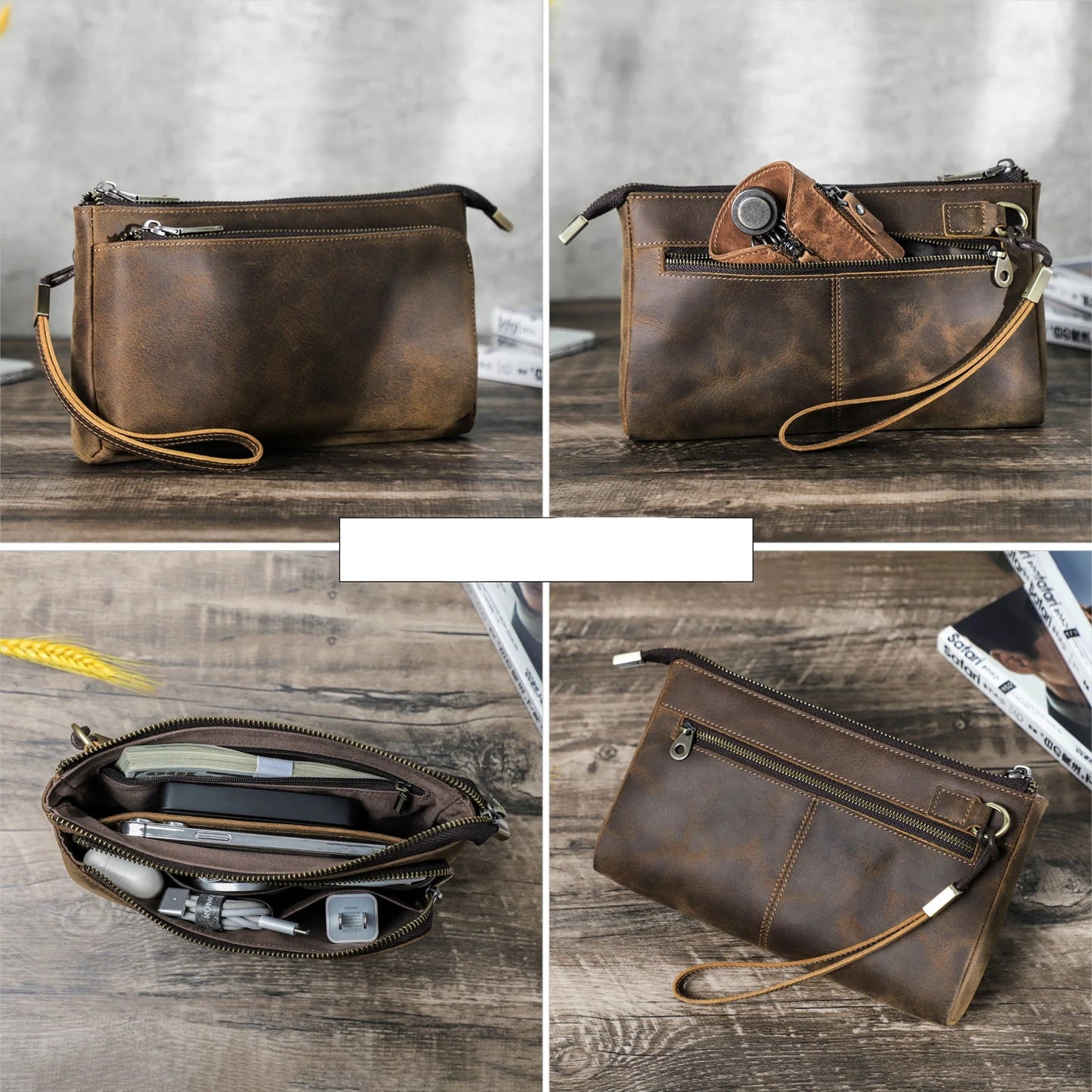 pochette homme cuir tendance